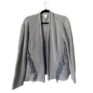 Sundance Catalog Blue Fringe “Ella Cardigan” Medium